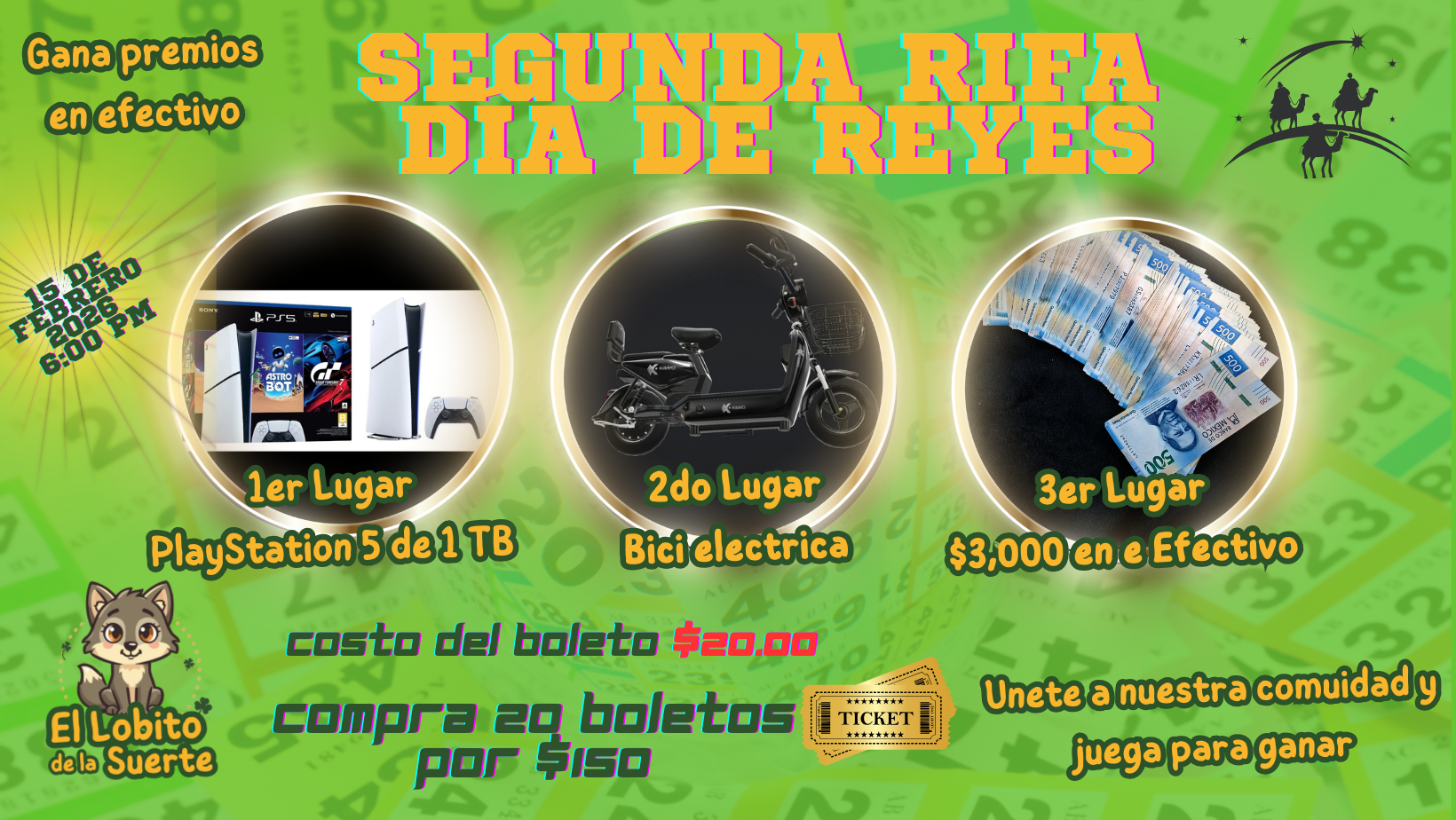 RIFA DÍA DE REYES 15 DE FEBRERO 